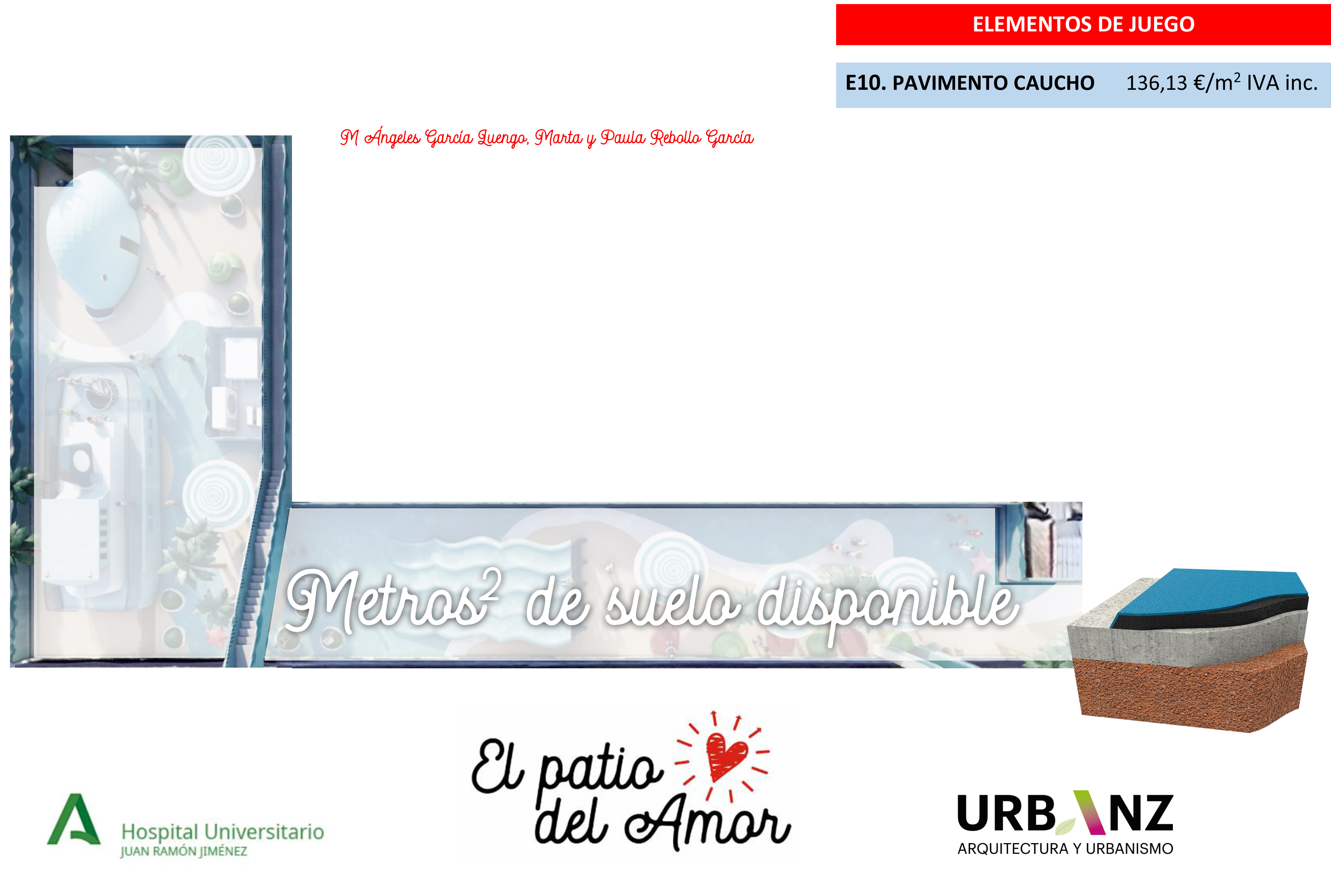 Primer metro cuadrado del suelo de caucho de 'El Patio del Amor'